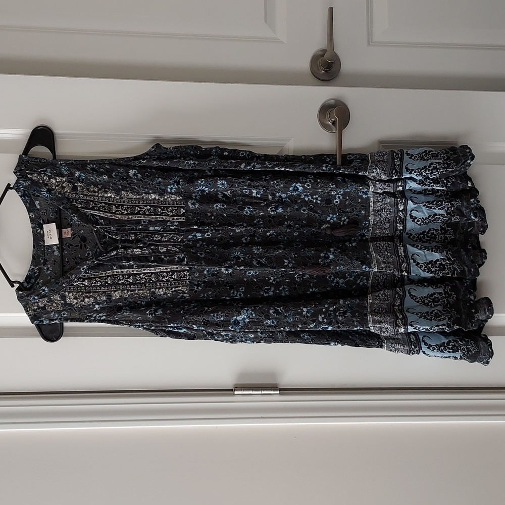 Knox Rose sleeveless midi dark green with multi color and flower print xl